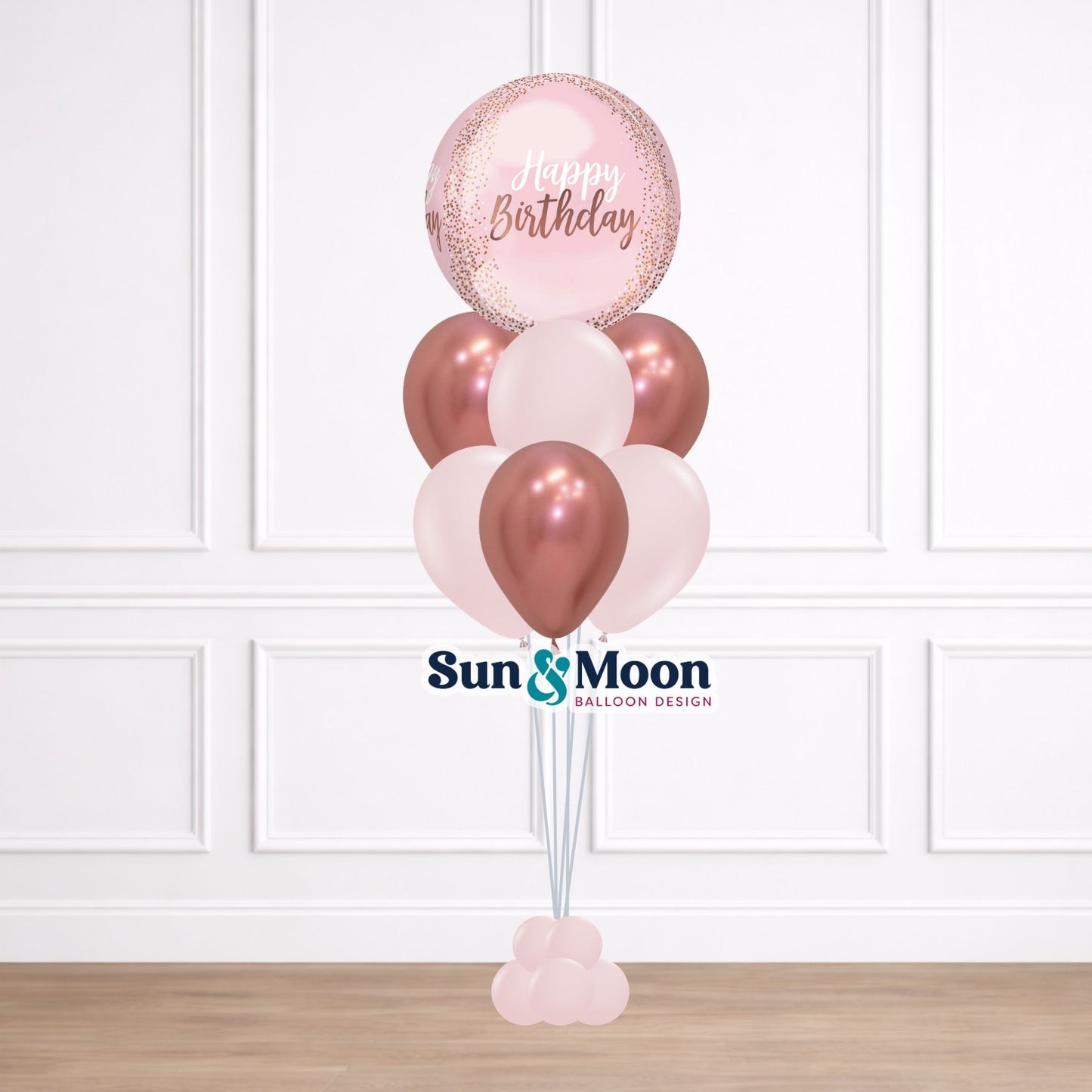blush birthday orbz balloon bouquet frederick md