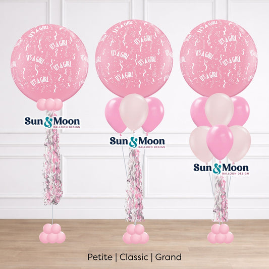Pink birthday balloon bouquet for girls celebration Urbana Maryland