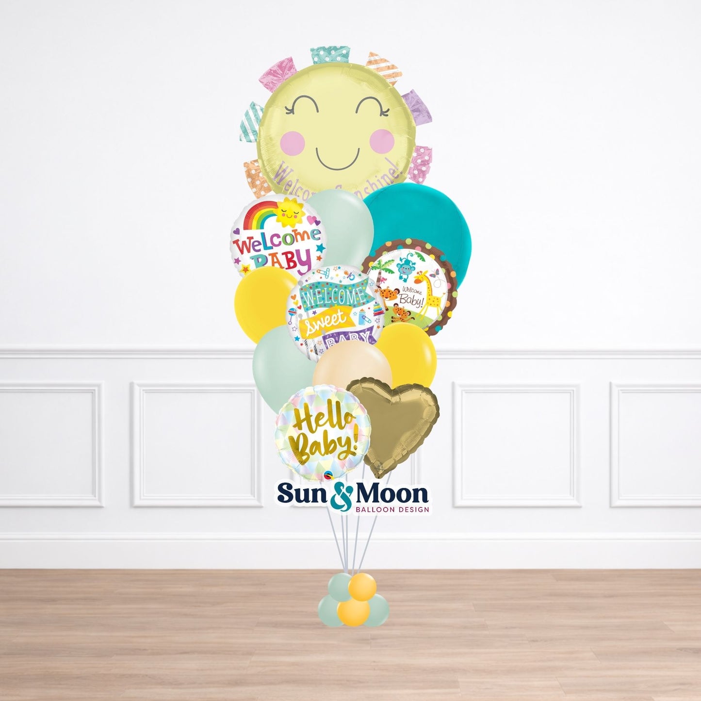 Mystery magic baby balloon bouquet surprise new baby balloon arrangement New Market Maryland
