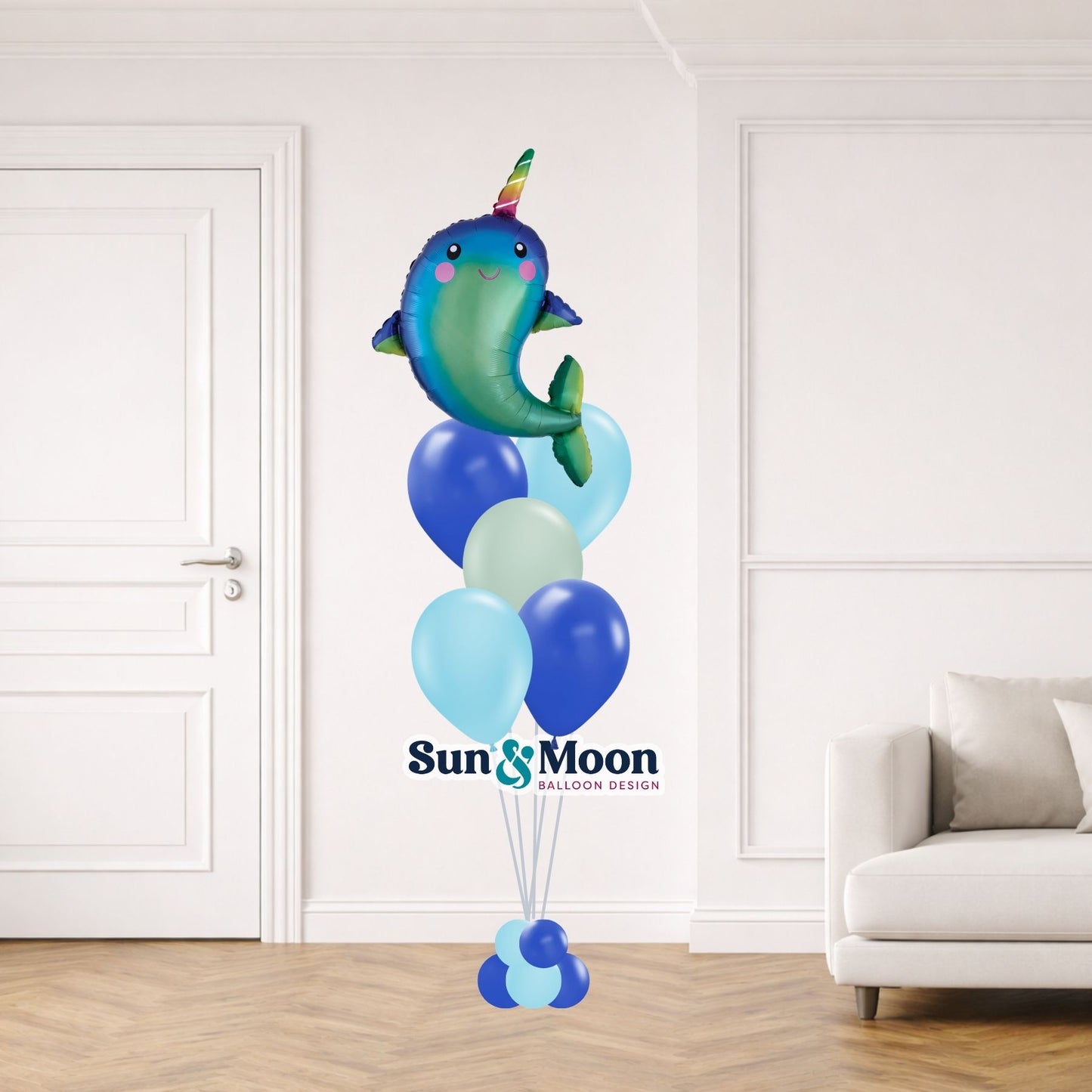 narwhal splash spotlight balloon bouquet urbana md