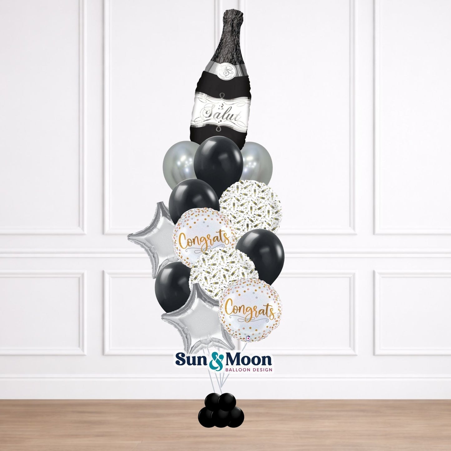 Upscale monochrome balloon bouquet for celebrations Walkersville Maryland