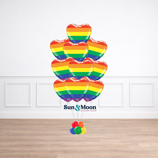 Rainbow Hearts Bouquet