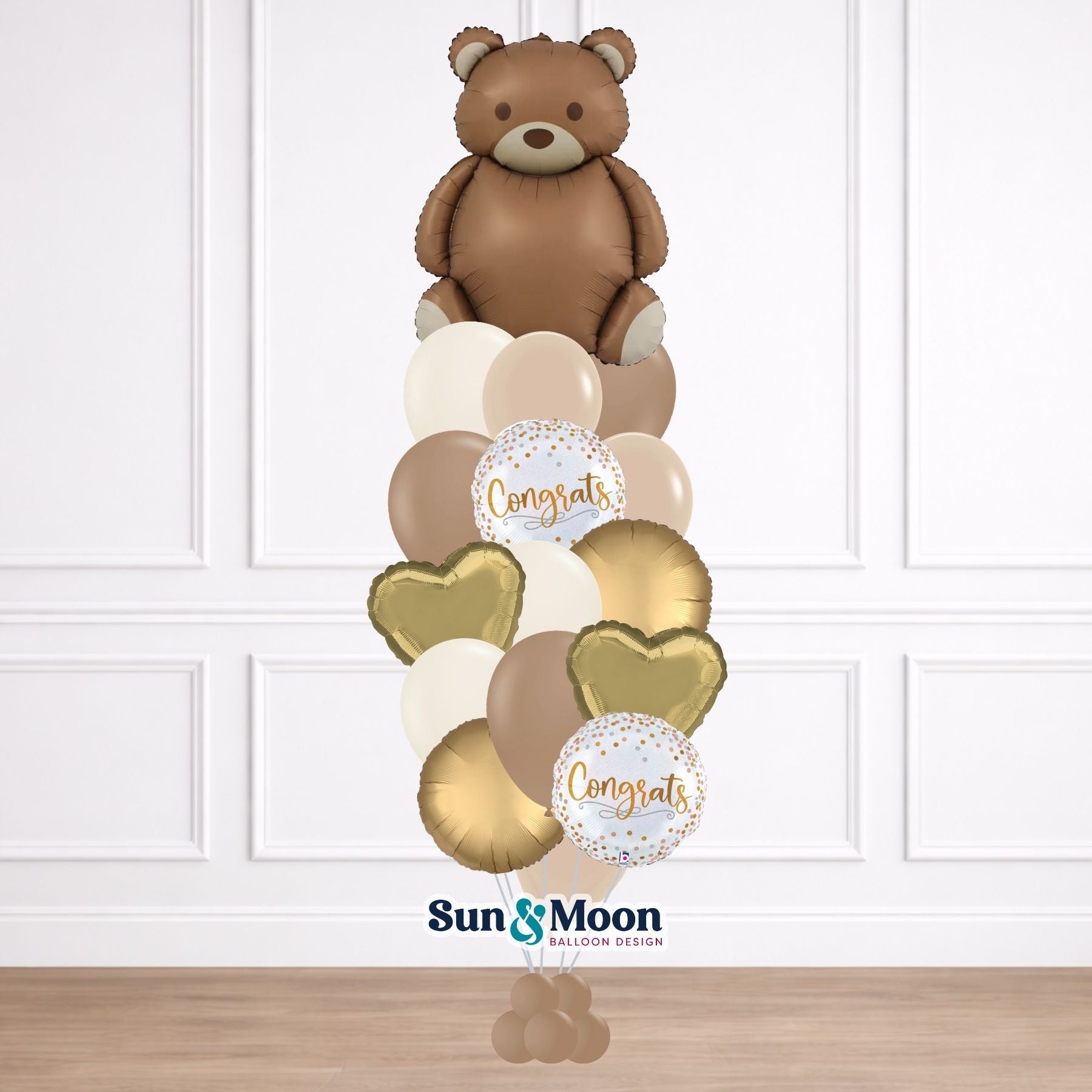 Adorable baby balloon bouquet with bear theme New Market Maryland