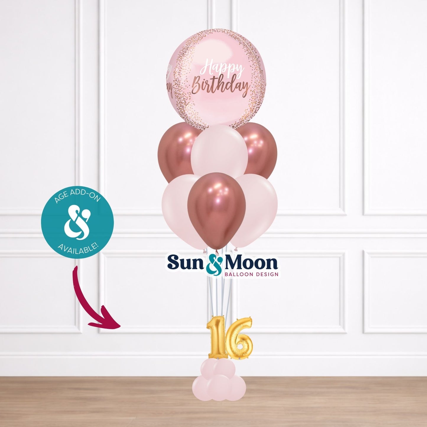 blush birthday orbz balloon bouquet add on new market md