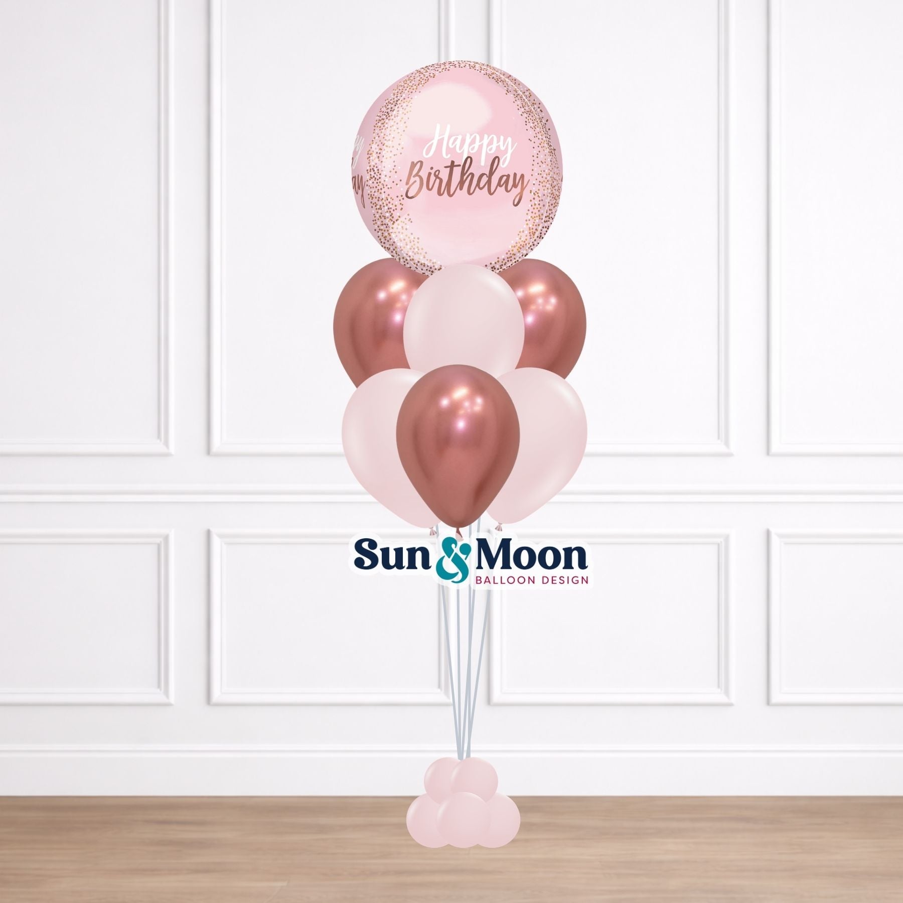 blush birthday orbz balloon bouquet frederick md