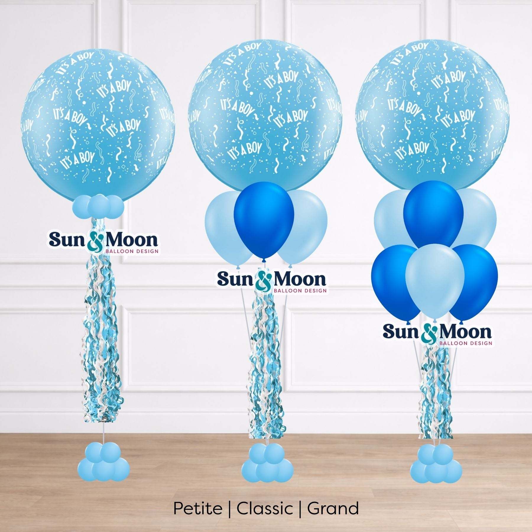 Blue birthday balloon bouquet for boys celebration Urbana Maryland