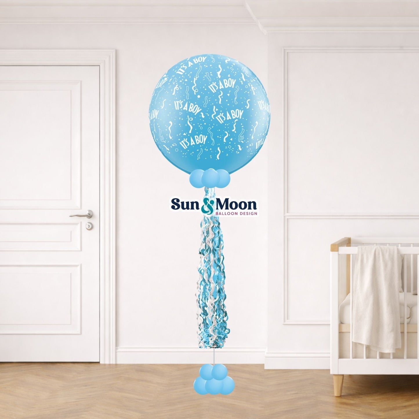 Bright blue party balloon bouquet with festive balloons New Market Maryland