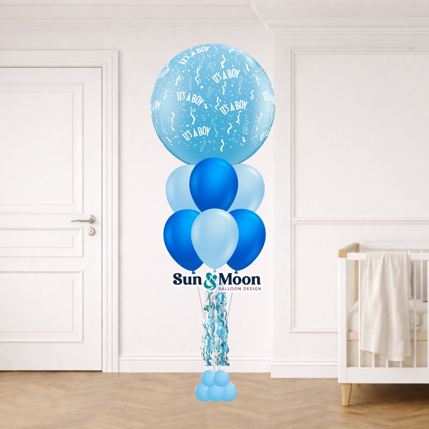 Fun blue birthday balloon bouquet Walkersville Maryland