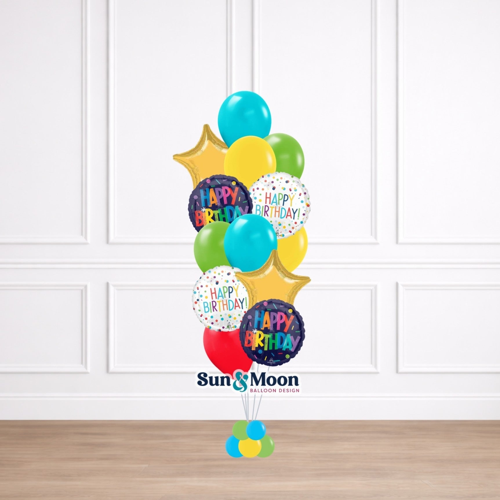 celebration balloon bouquet grand standard 11 inch balloon display delivery in Frederick Maryland
