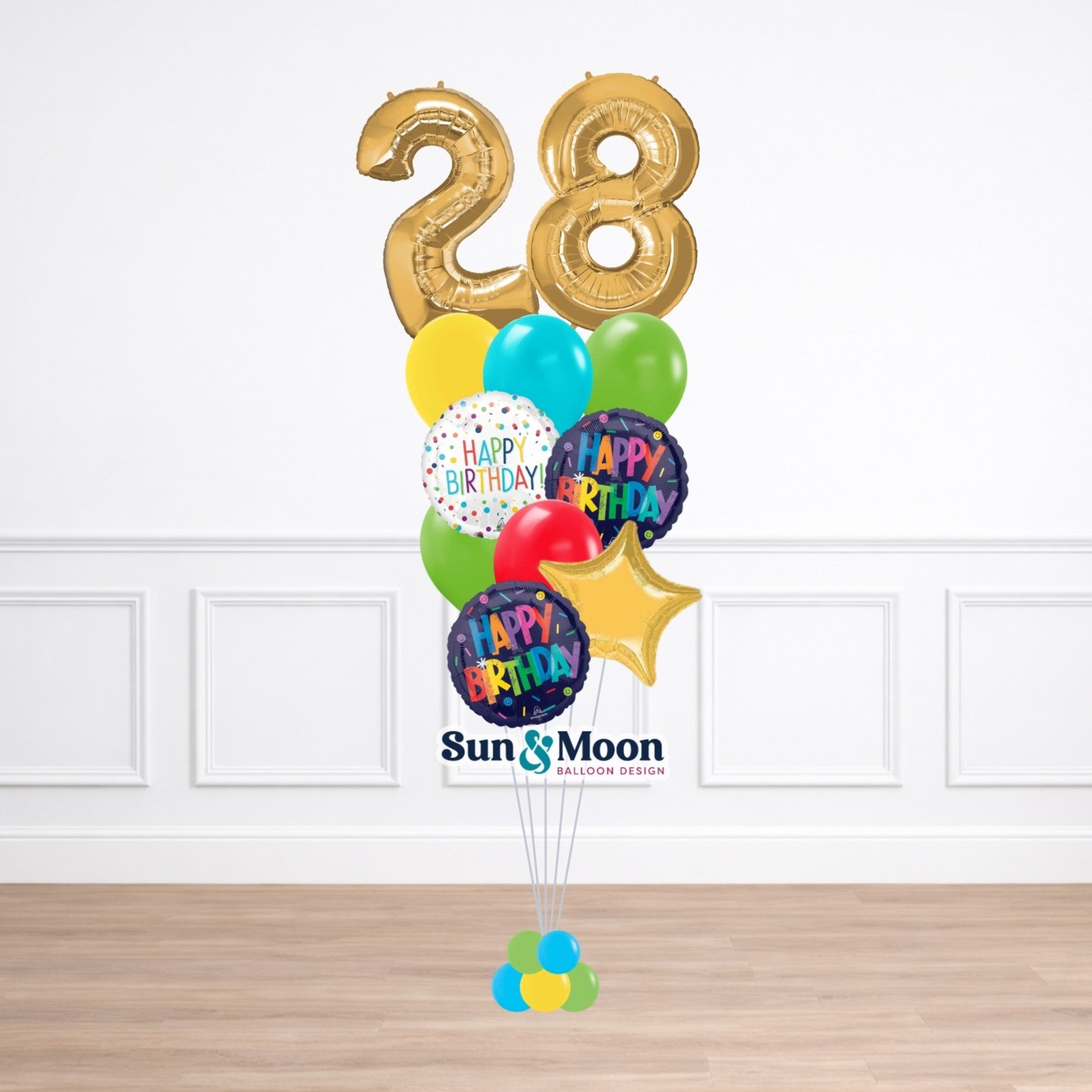 celebration double number balloon bouquet classic standard 11 inch balloon bouquet delivery in Frederick Maryland