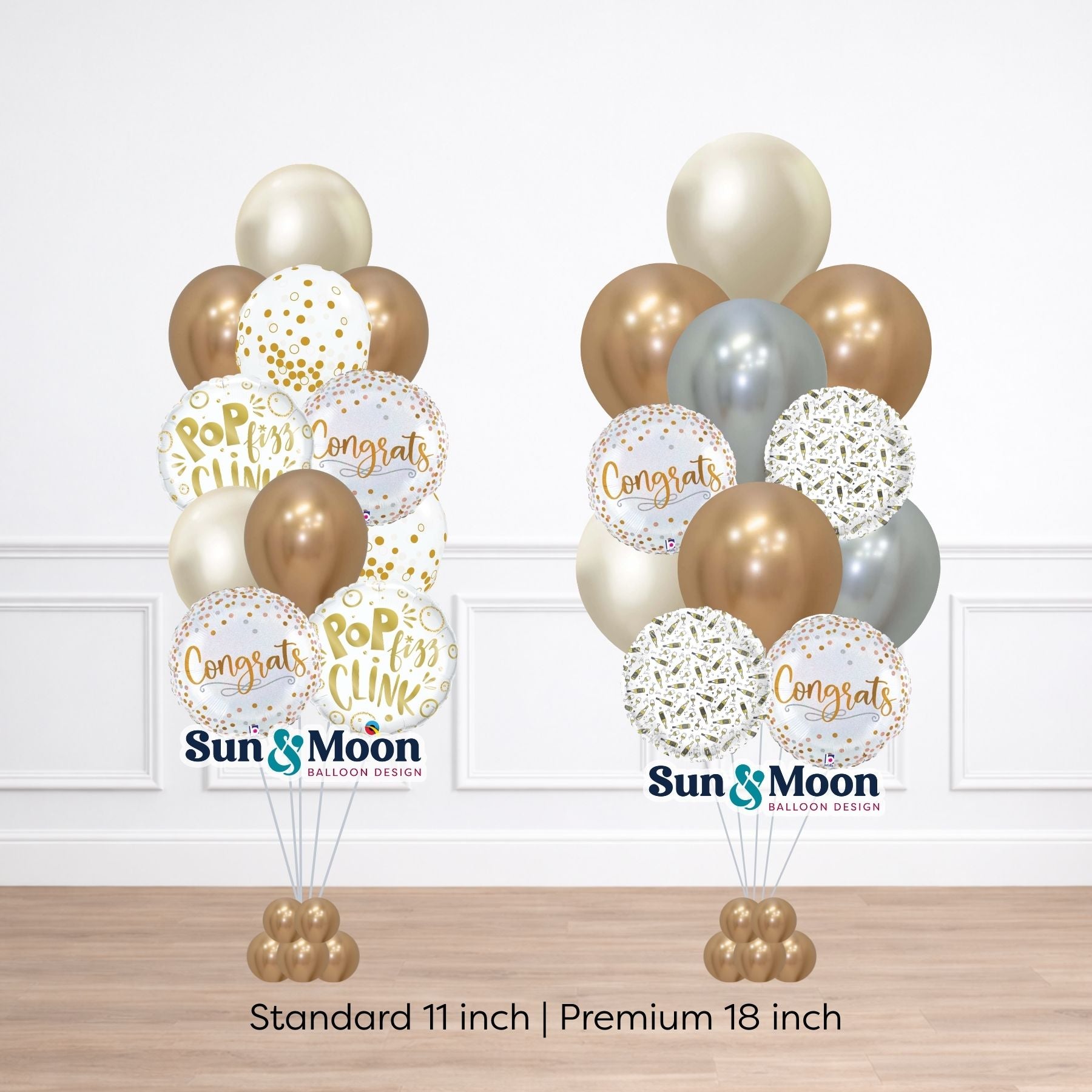 Cheers themed celebration balloon bouquet for birthdays Urbana Maryland