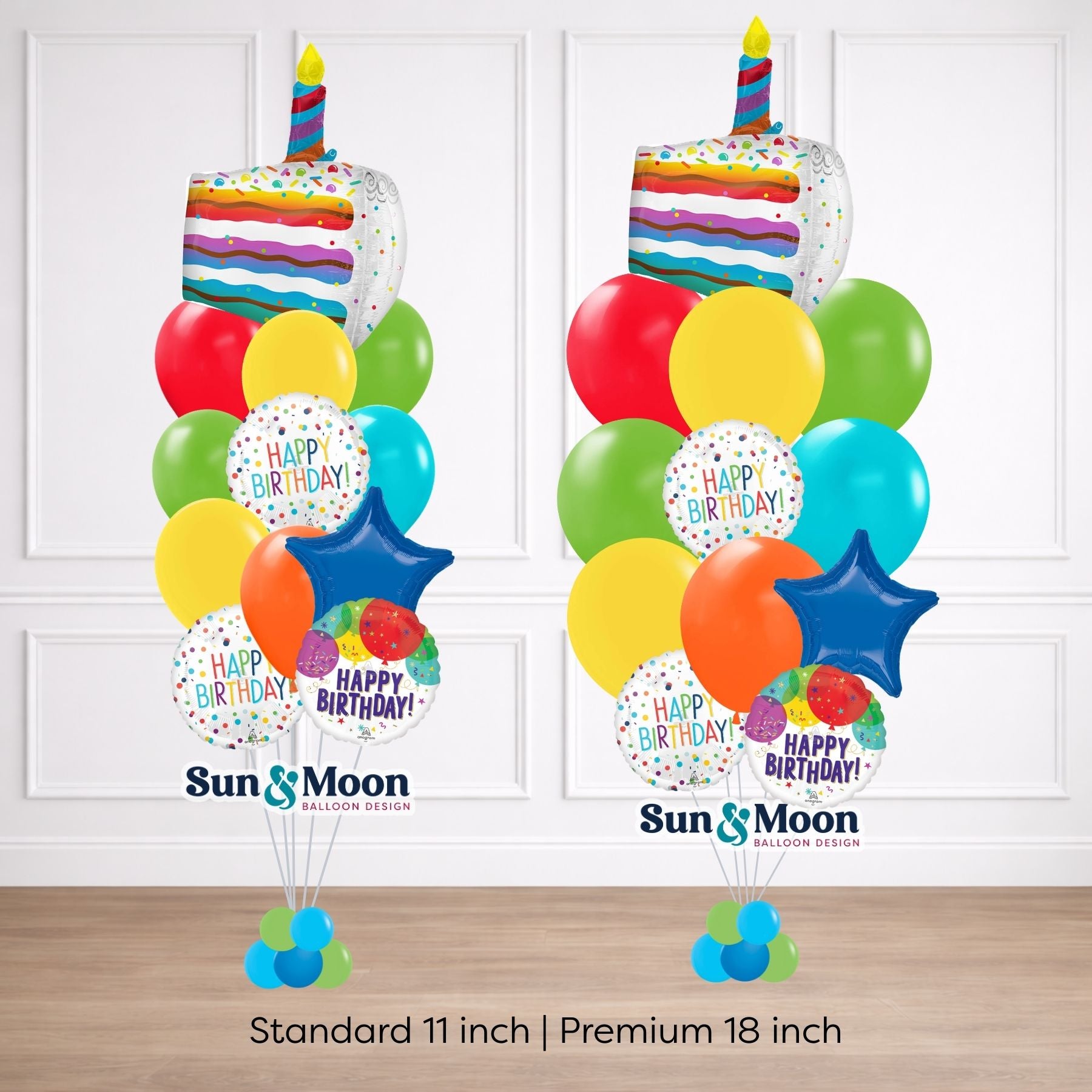confetti cake signature balloon bouquet size comparison frederick md
