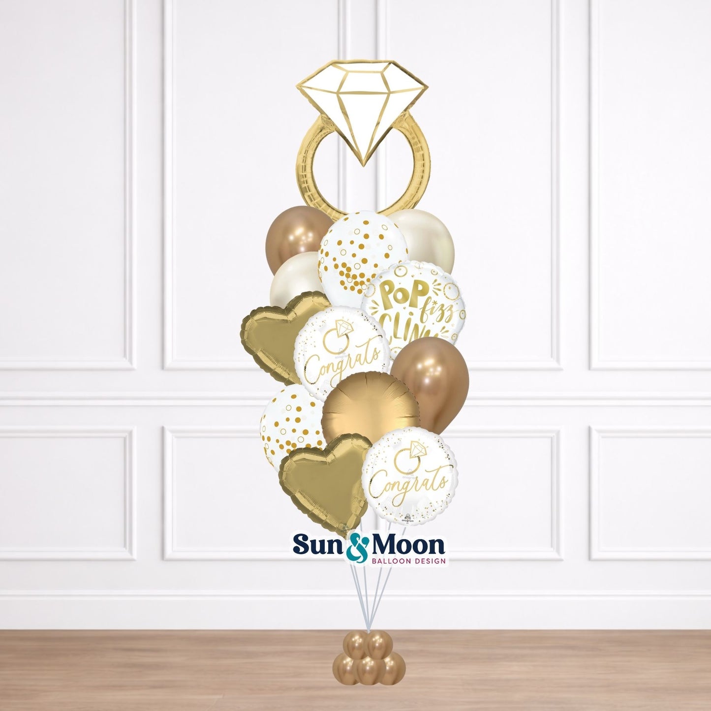 Love themed balloon bouquet with elegant celebration balloons New Market Maryland