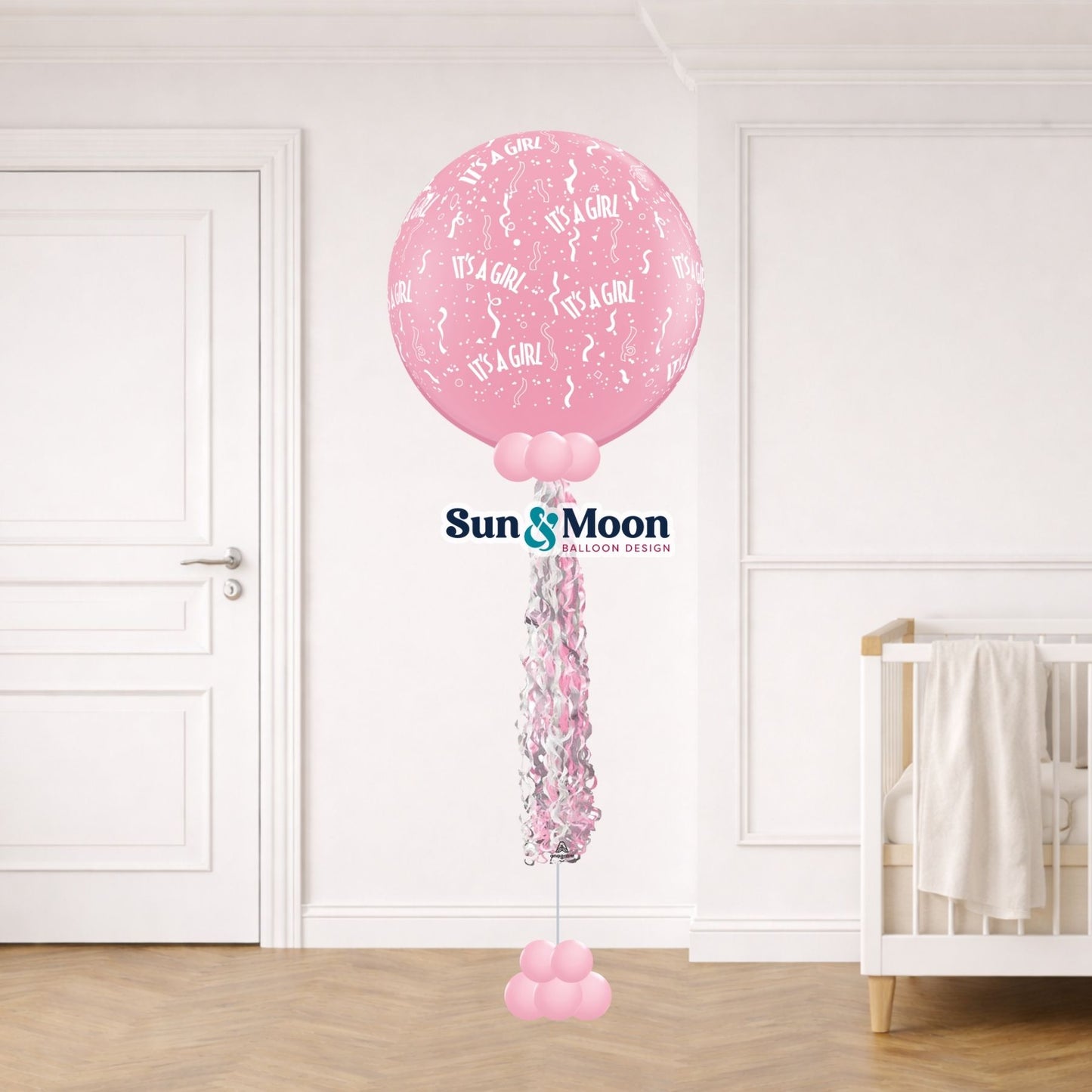 Bright pink party balloon bouquet with festive balloons New Market Maryland