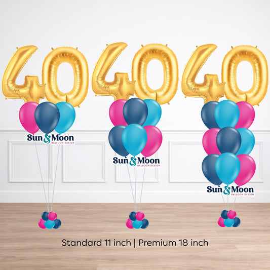 latex double number balloon bouquet tier comparison petite classic grand Frederick Maryland