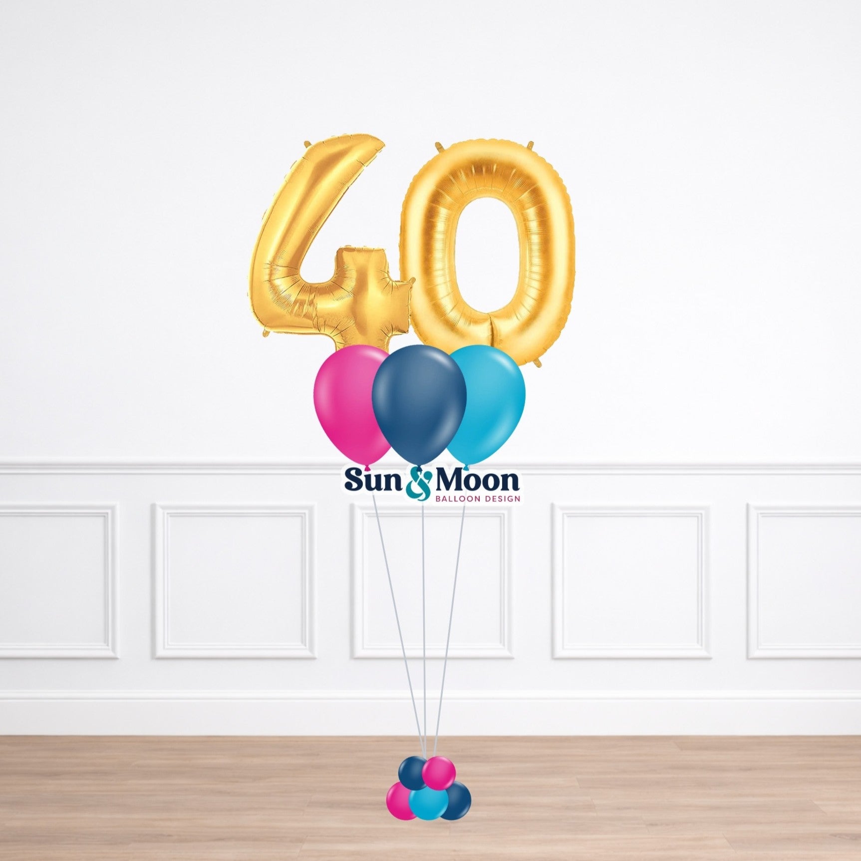 latex double number balloon bouquet petite standard 11 inch helium delivery in Frederick Maryland