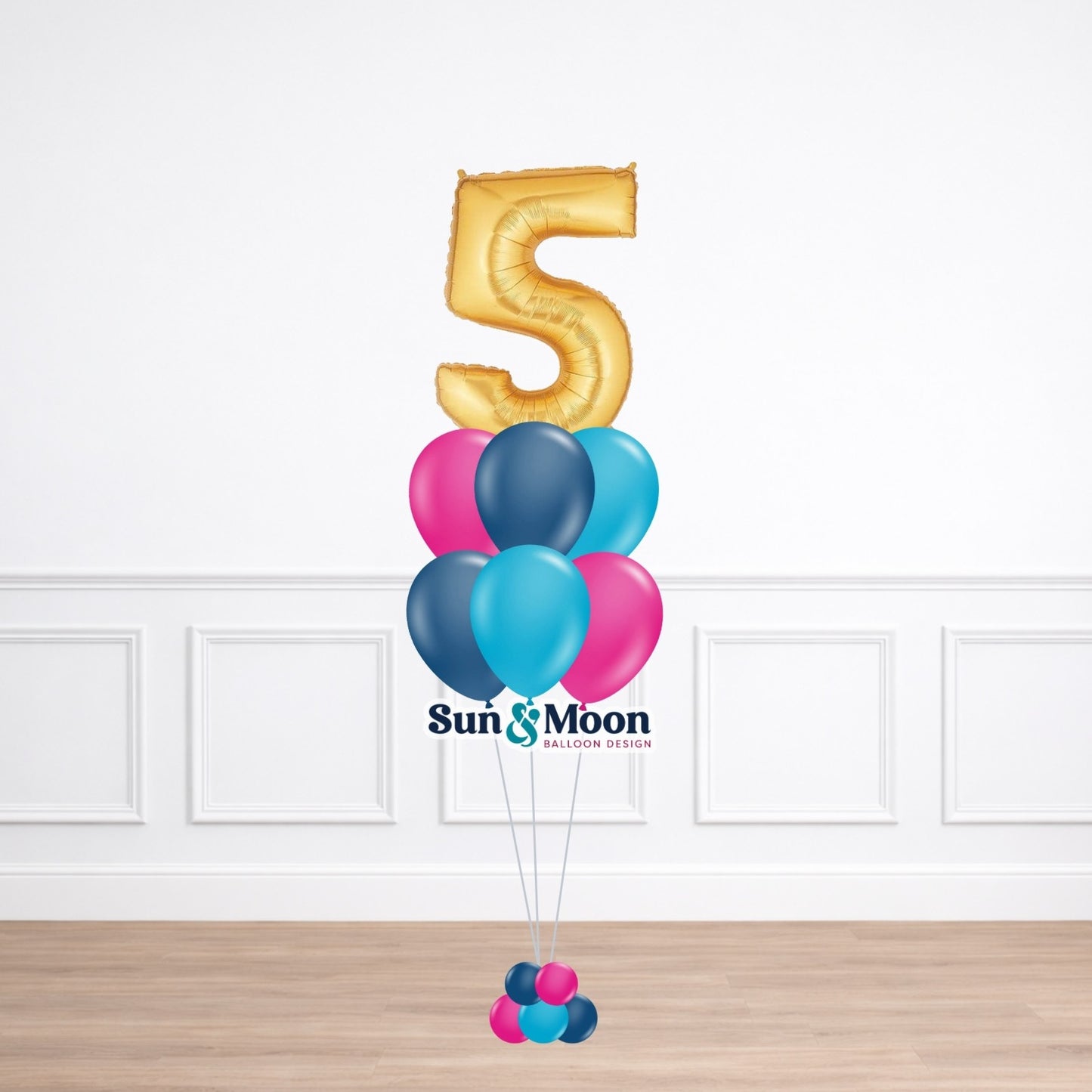 latex single number balloon bouquet classic standard 11 inch balloon bouquet delivery in Frederick Maryland