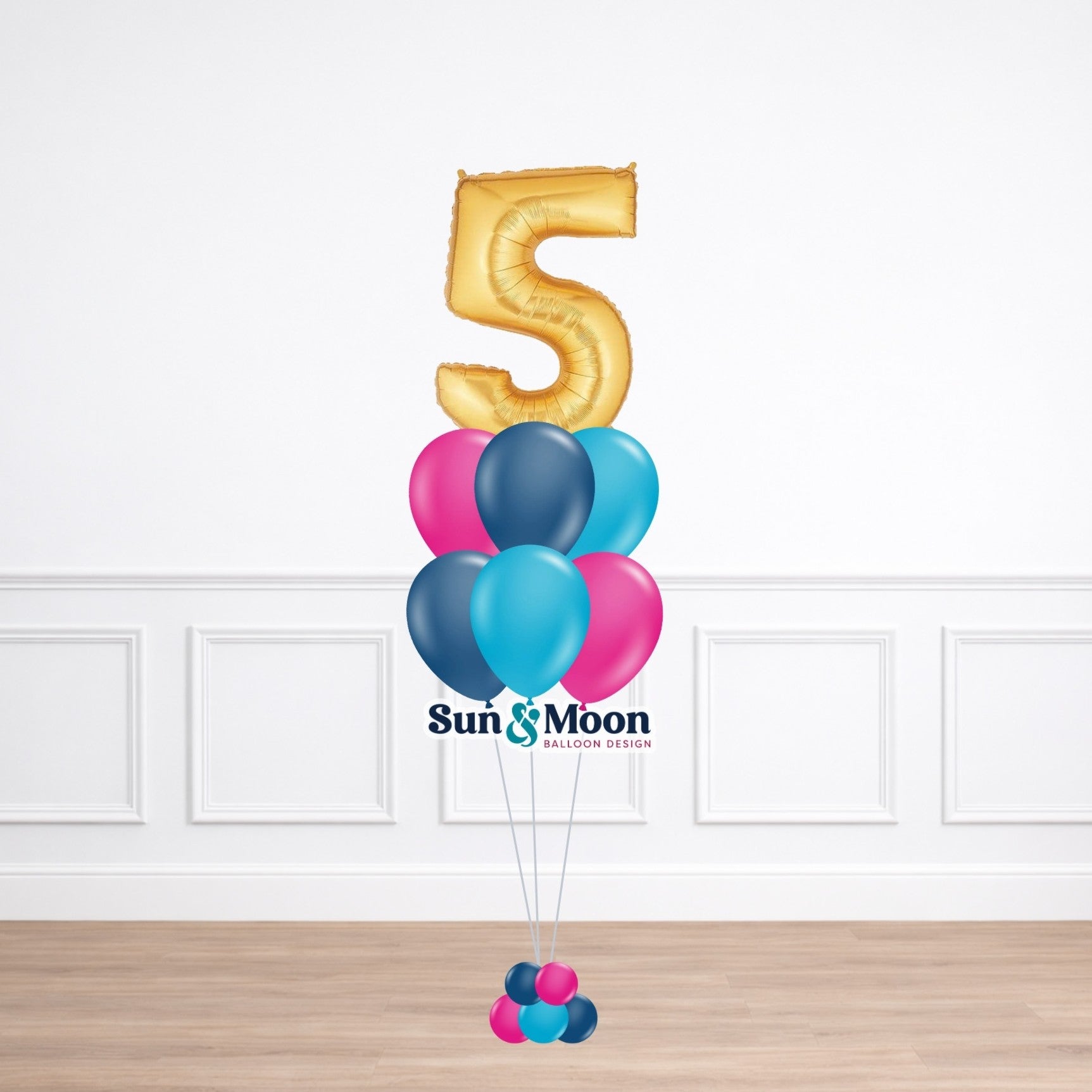 latex single number balloon bouquet classic standard 11 inch balloon bouquet delivery in Frederick Maryland