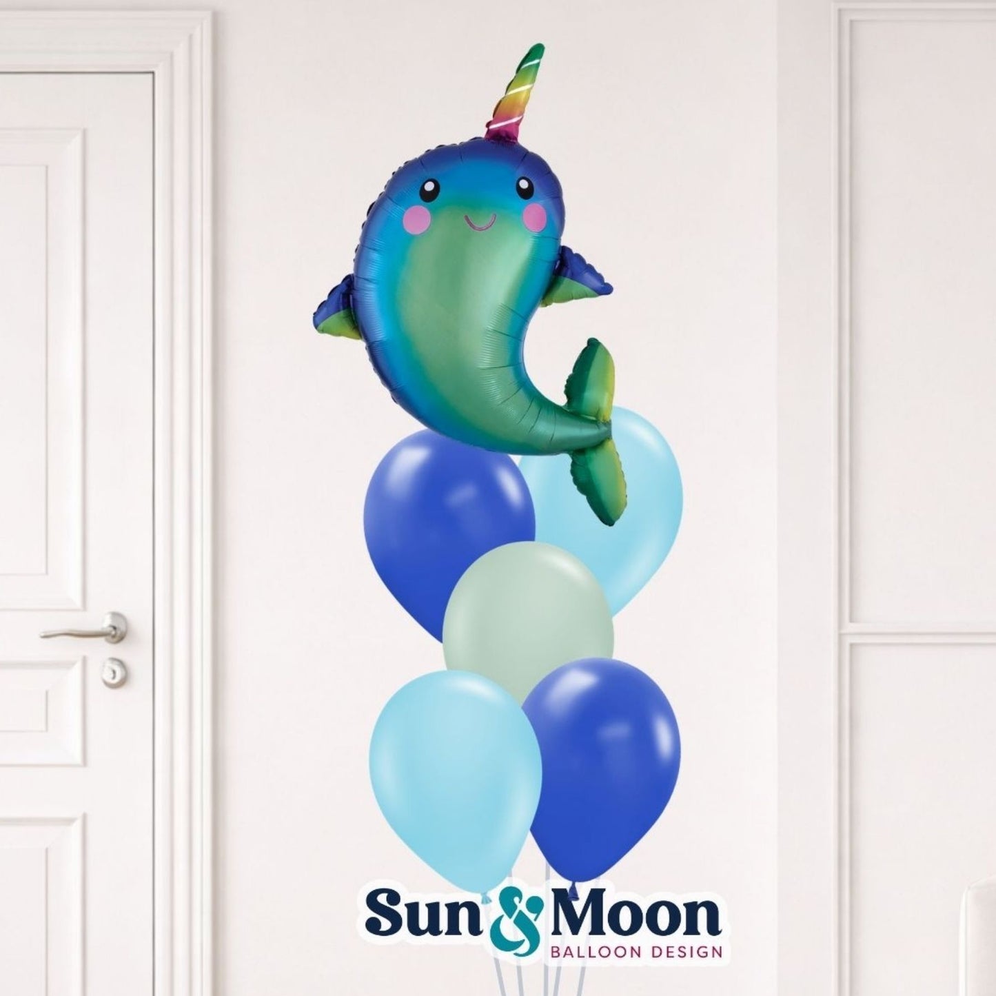 narwhal splash spotlight balloon bouquet closeup ijamsville md
