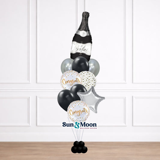 Elegant black and gold party balloon bouquet Monrovia Maryland