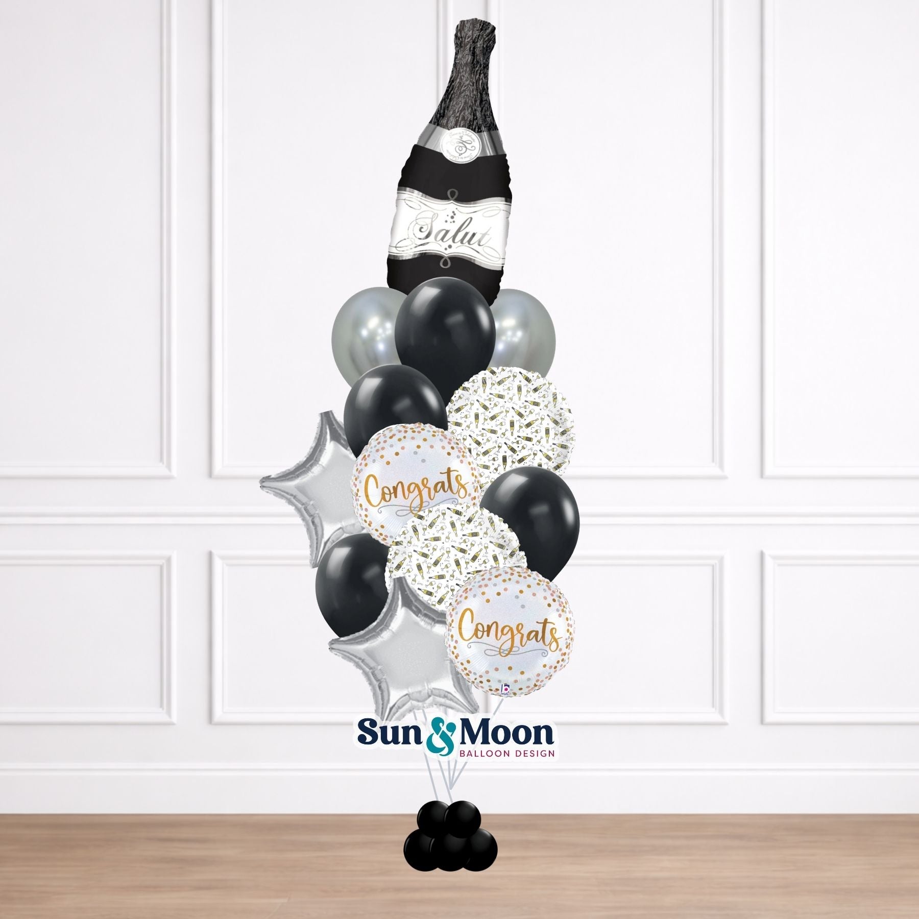 Upscale monochrome balloon bouquet for celebrations Walkersville Maryland