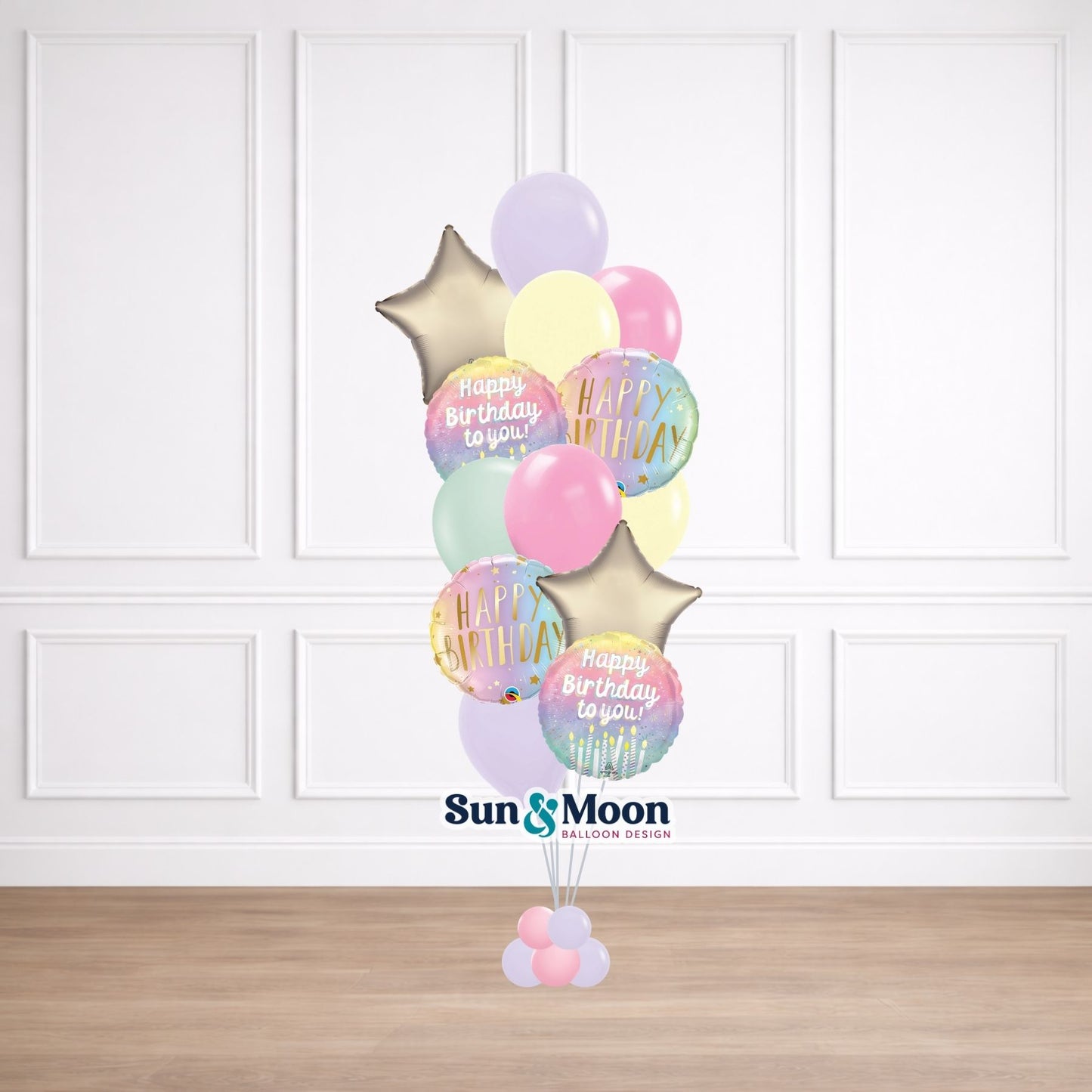 pastel sugar celebration balloon bouquet grand urbana md