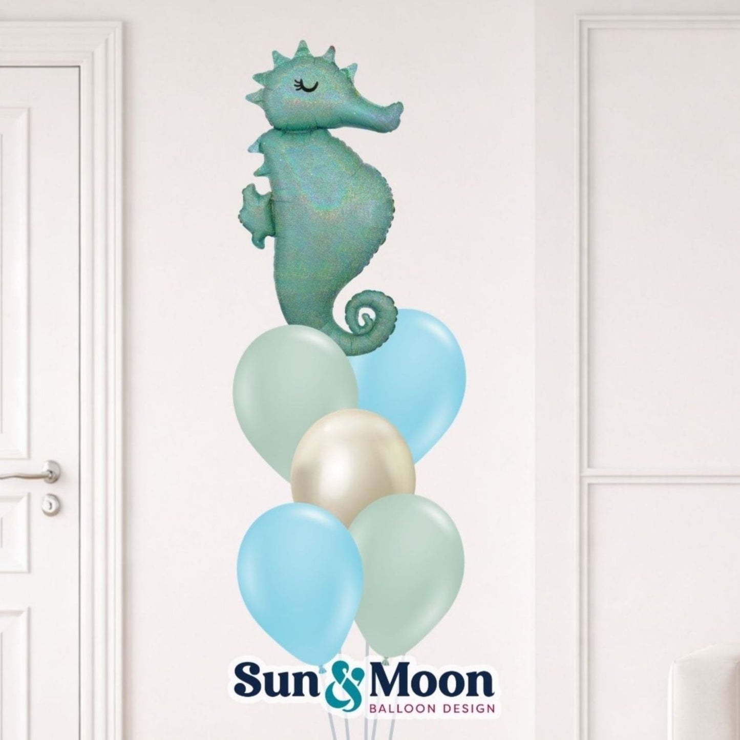 seahorse splash spotlight balloon bouquet closeup middletown md