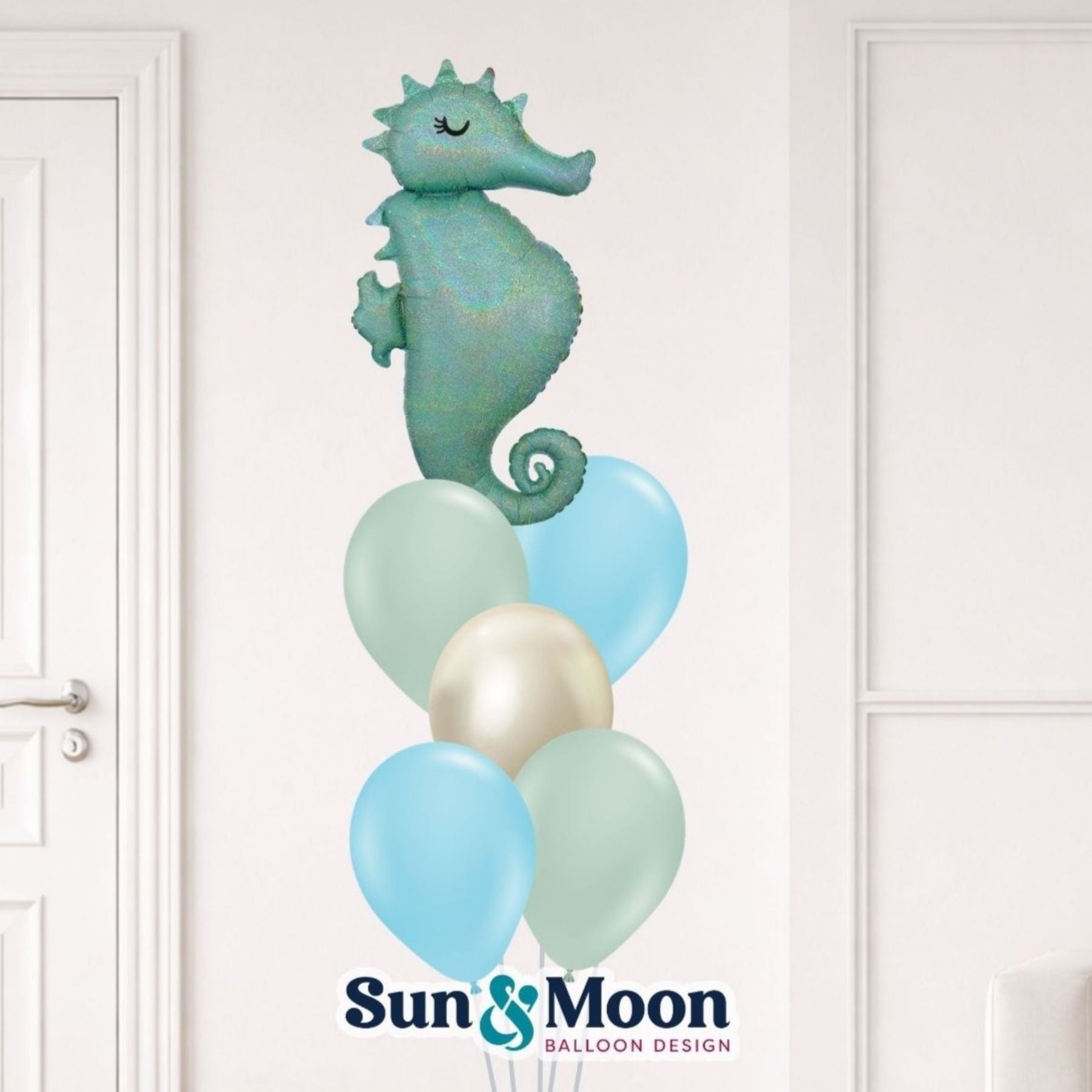 seahorse splash spotlight balloon bouquet closeup middletown md