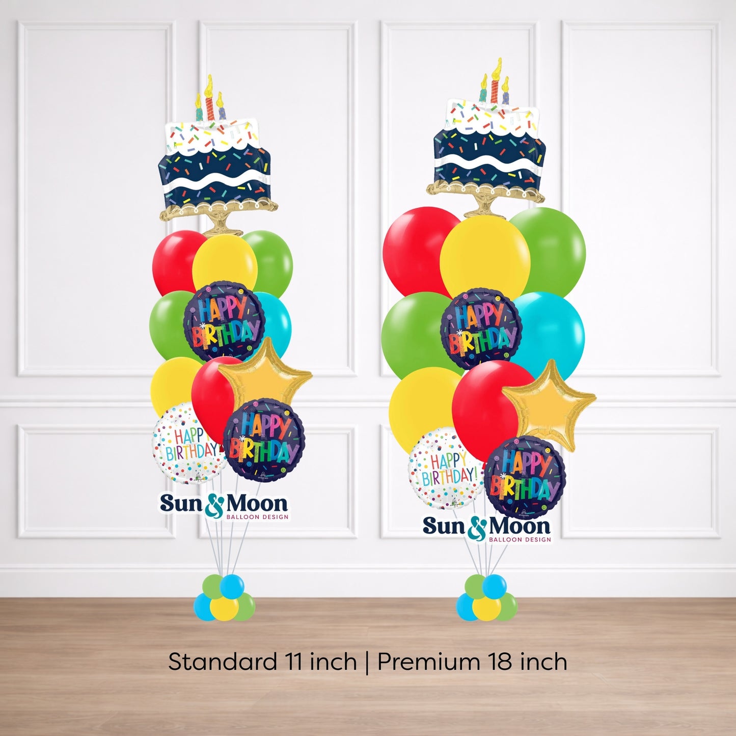 signature balloon bouquet standard 11 inch vs premium 18 inch comparison Frederick Maryland